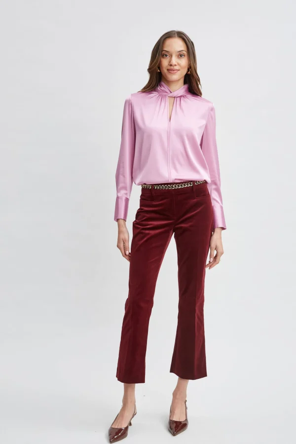 Elie Tahari Tops & Sweaters-Silk Satin Twist Neck Shirt