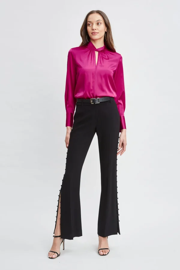 Elie Tahari Tops & Sweaters-Silk Satin Twist Neck Shirt