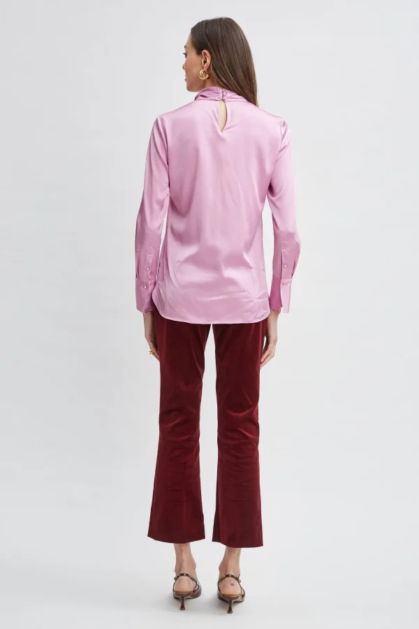 Elie Tahari Tops & Sweaters-Silk Satin Twist Neck Shirt