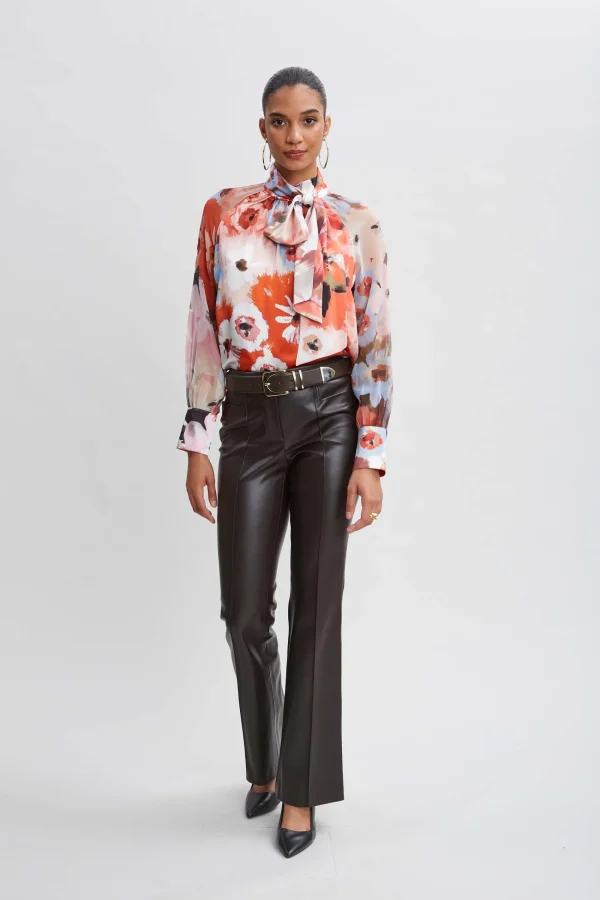 Elie Tahari Tops & Sweaters-Silk Satin Wintergarden Chiffon Sleeve Shirt