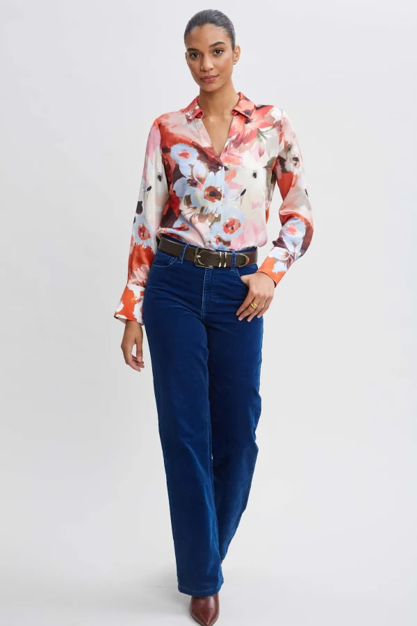 Elie Tahari Tops & Sweaters-Silk Satin Wintergarden Shirt