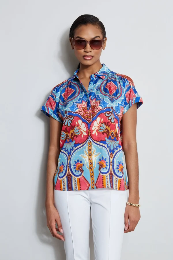 Elie Tahari Tops & Sweaters-Silk Tapestry Floral Shirt