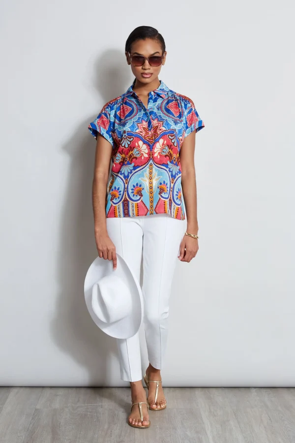 Elie Tahari Tops & Sweaters-Silk Tapestry Floral Shirt