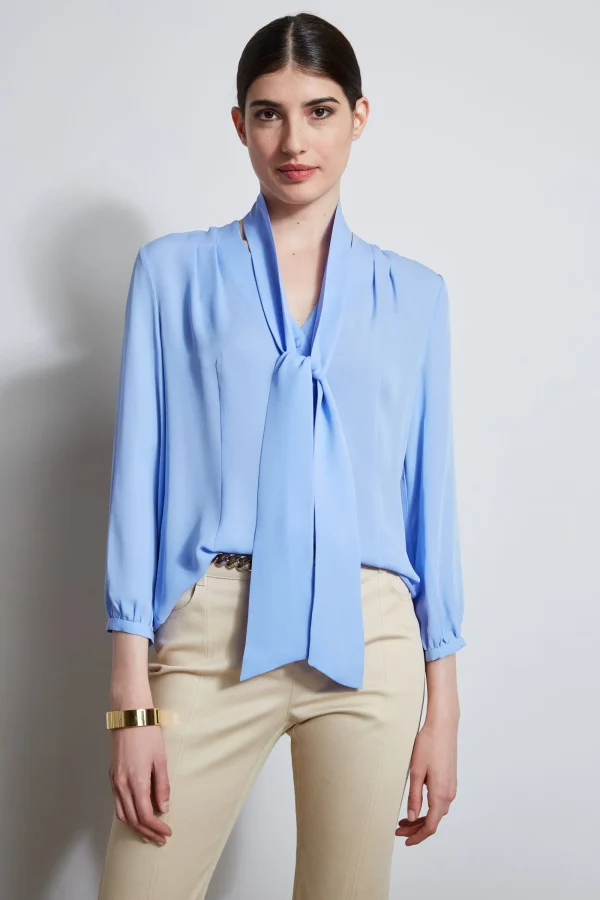 Elie Tahari Tops & Sweaters-Silk Tie Button Shirt