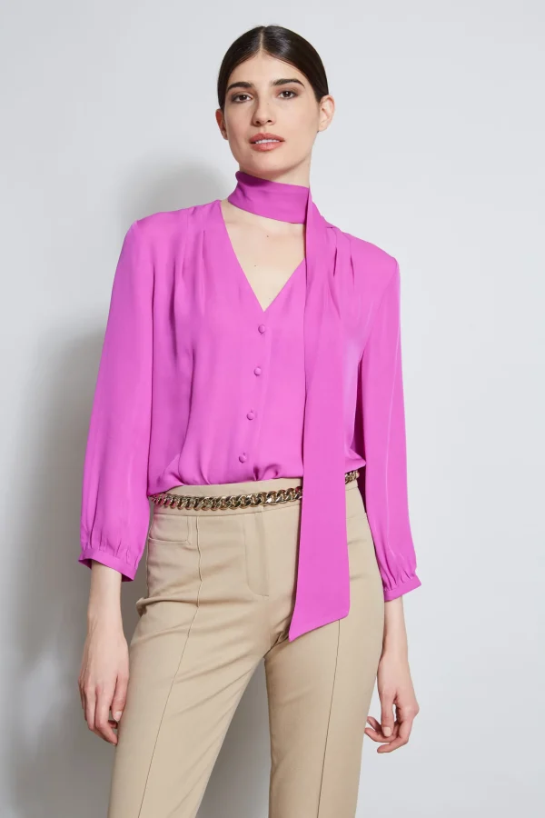 Elie Tahari Tops & Sweaters-Silk Tie Button Shirt