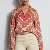 Elie Tahari Tops & Sweaters-Silk Tile Print Button Down Shirt