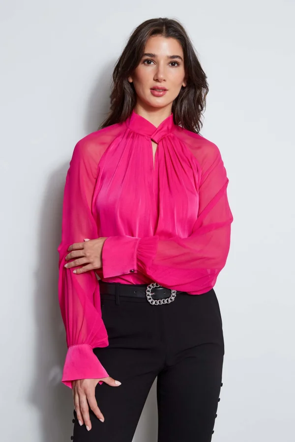 Elie Tahari Tops & Sweaters-Silk Twist Keyhole Shirt