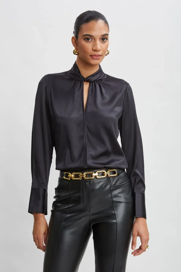 Elie Tahari Tops & Sweaters | Suiting-Silk Twist Neck Shirt