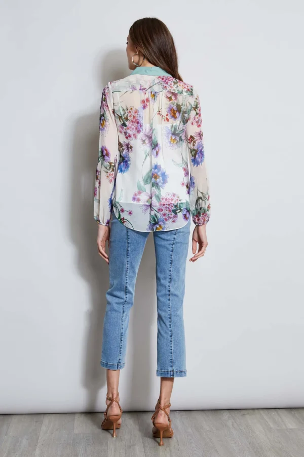 Elie Tahari Tops & Sweaters-Silk Wind Floral Button Down Shirt