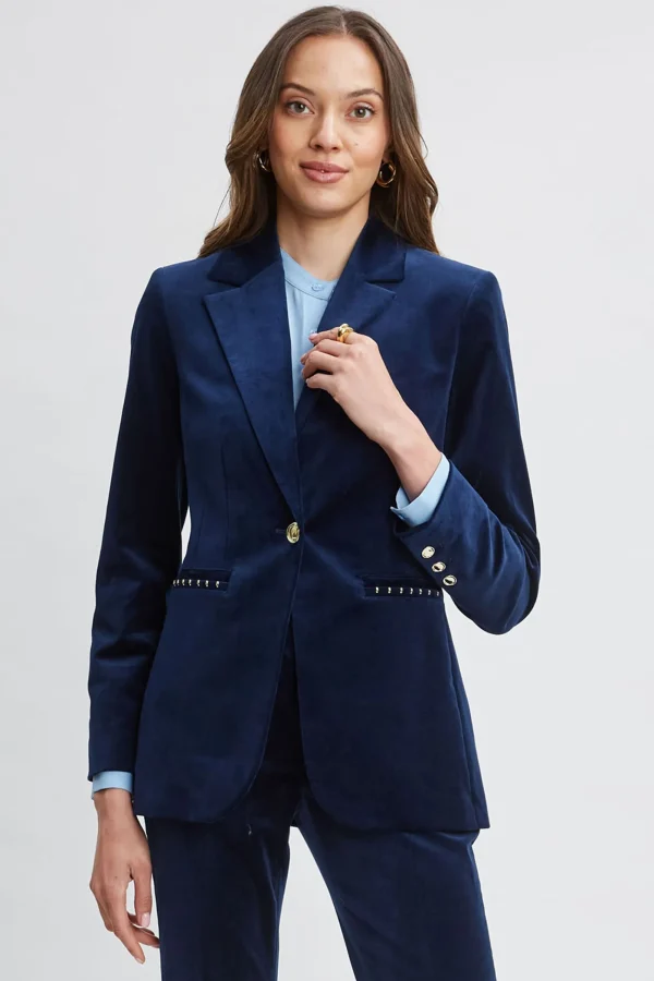 Elie Tahari Jackets & Blazers | Suiting-Single Button Velvet Blazer