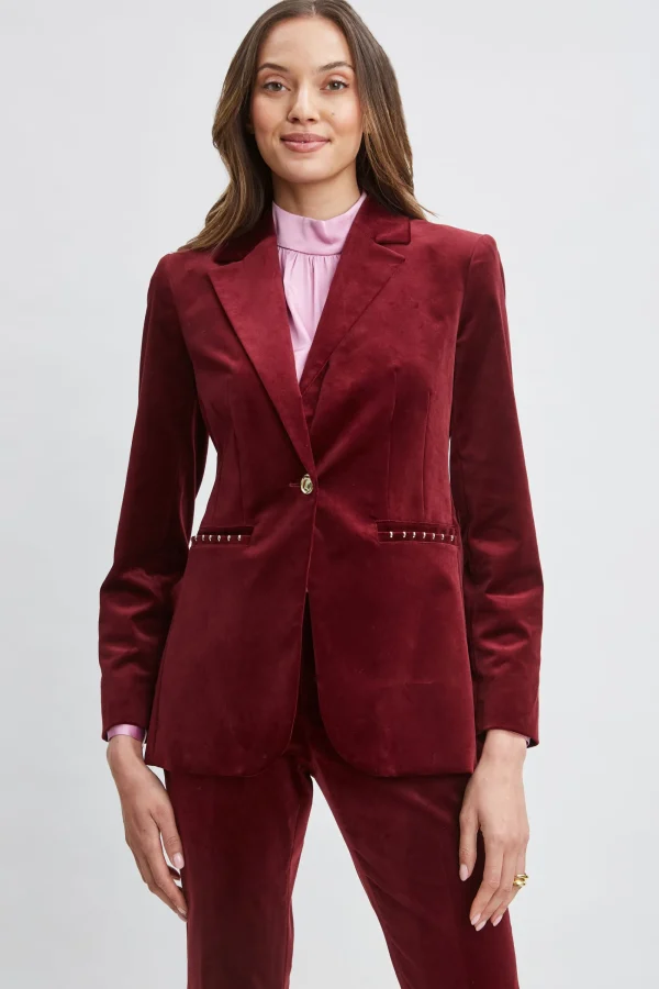 Elie Tahari Jackets & Blazers | Suiting-Single Button Velvet Blazer