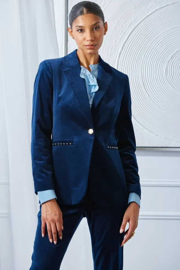 Elie Tahari Jackets & Blazers | Suiting-Single Button Velvet Blazer