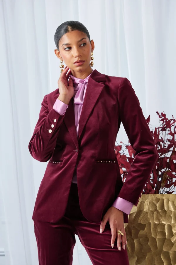 Elie Tahari Jackets & Blazers | Suiting-Single Button Velvet Blazer