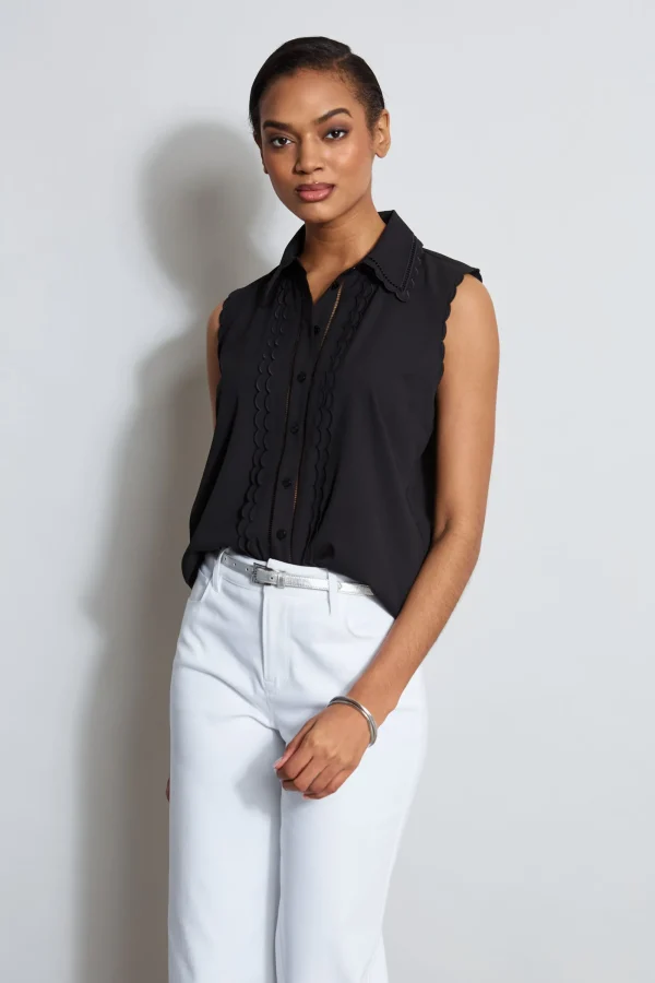 Elie Tahari Tops & Sweaters-Sleeveless Button-Down Shirt