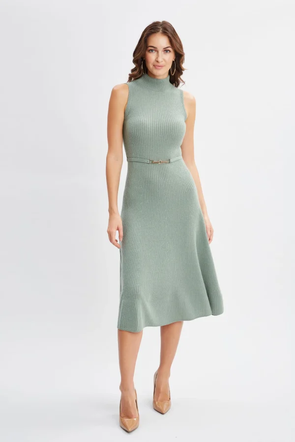 Elie Tahari Dresses & Jumpsuits | Sleeveless Dresses-Sleeveless Cashmere Belted Dress