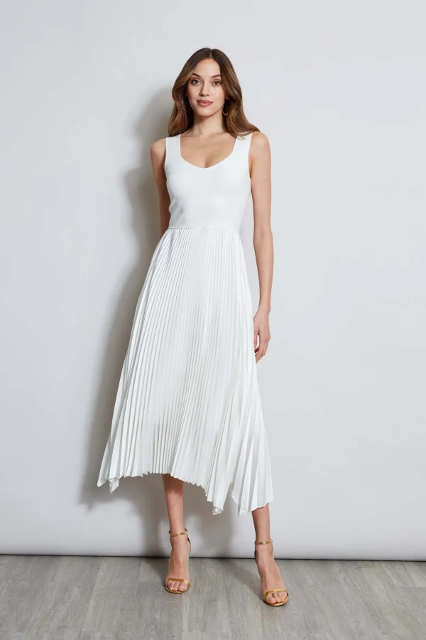 Elie Tahari Dresses & Jumpsuits | Sleeveless Dresses-Sleeveless Contour Pleated Midi Dress