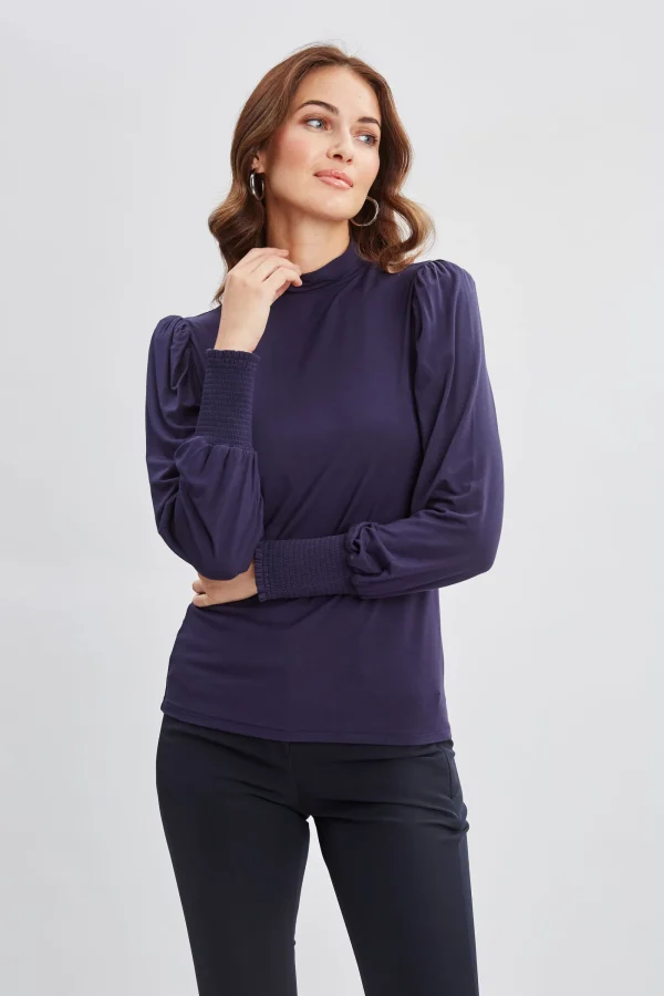 Elie Tahari Tops & Sweaters-Smocked Turtleneck Knit