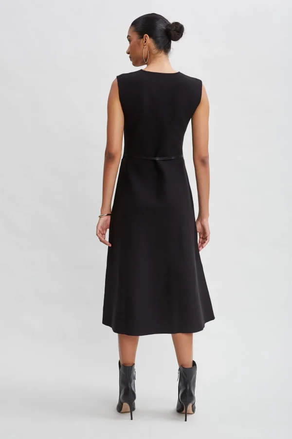 Elie Tahari Dresses & Jumpsuits | Sleeveless Dresses-Square Neck Belted Sweater Dress