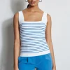 Elie Tahari Tops & Sweaters-Stripe Square Neck Sweater