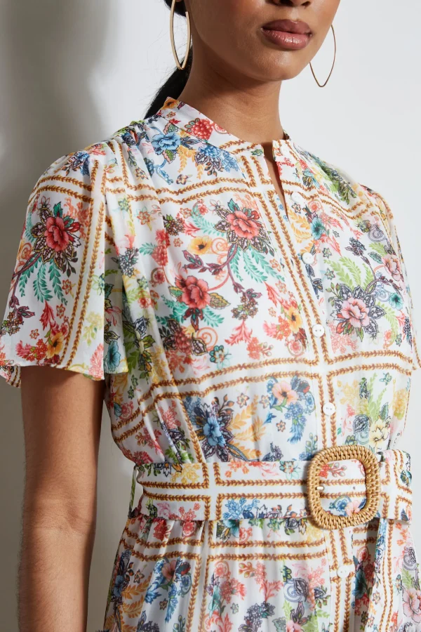 Elie Tahari Dresses & Jumpsuits | Short Sleeve Dresses-Summer Palace Belted Dress