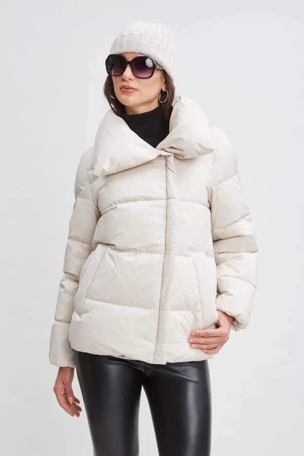 Elie Tahari Coats-Tahari Asymmetric Short Puffer Coat