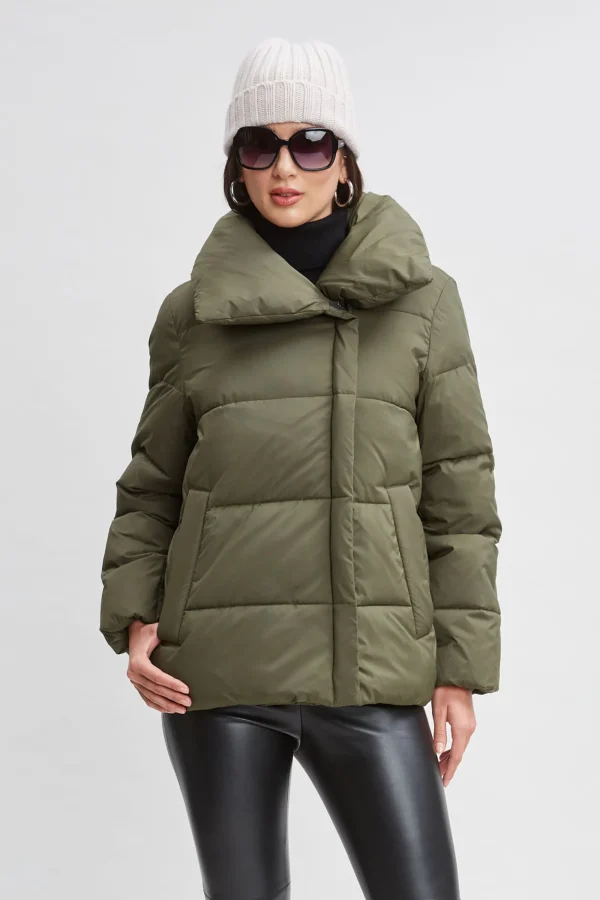 Elie Tahari Coats-Tahari Asymmetric Short Puffer Coat