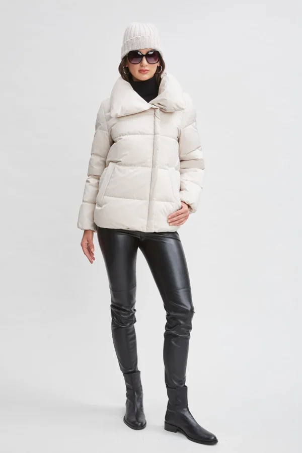 Elie Tahari Coats-Tahari Asymmetric Short Puffer Coat