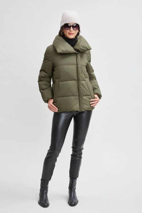 Elie Tahari Coats-Tahari Asymmetric Short Puffer Coat