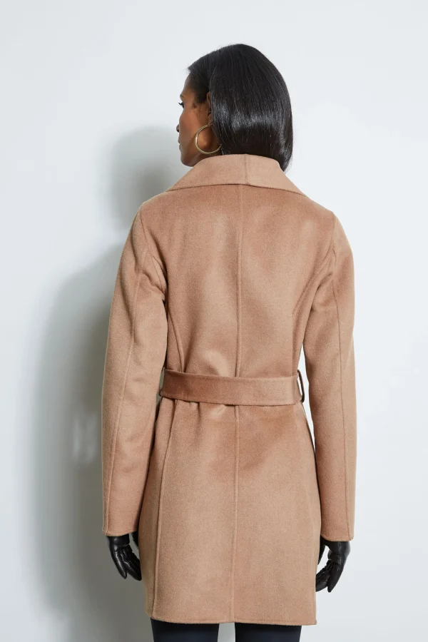 Elie Tahari Coats-Tahari Double Face Lightweight Wool Wrap Coat