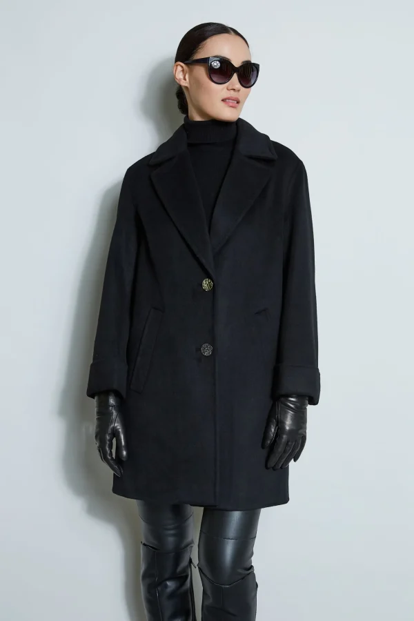 Elie Tahari Coats-Tahari Double Face Wool Blend Two Button Coat