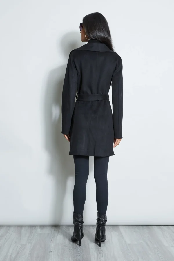 Elie Tahari Coats-Tahari Double Face Wool Lightweight Wrap Coat