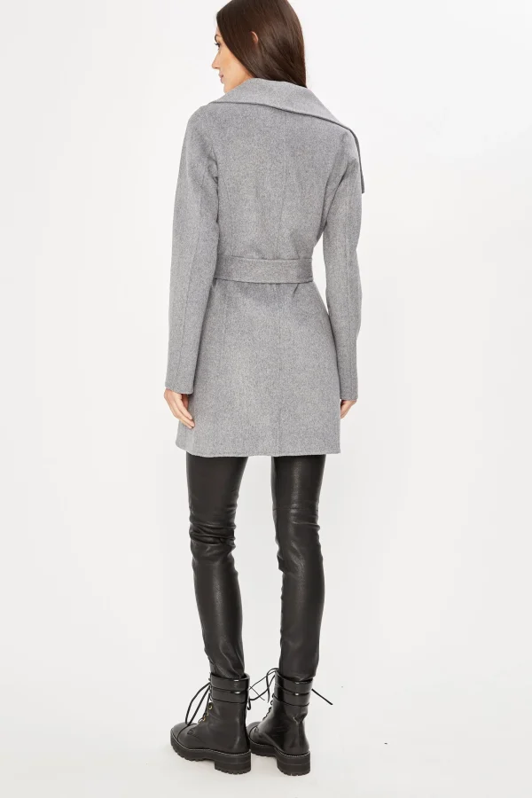 Elie Tahari Coats-Tahari Double Face Wool Lightweight Wrap Coat