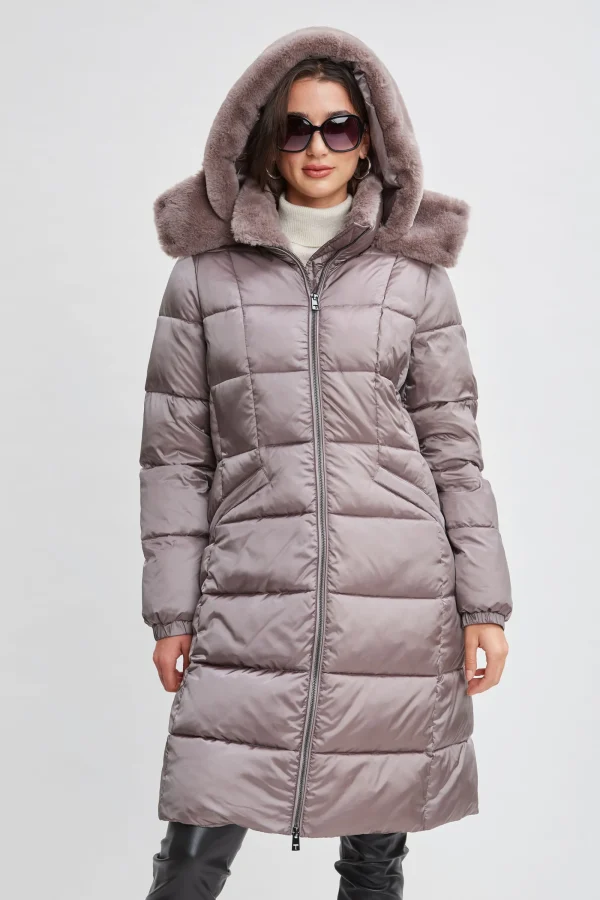 Elie Tahari Coats-Tahari Faux Fur Trimmed Puffer Coat