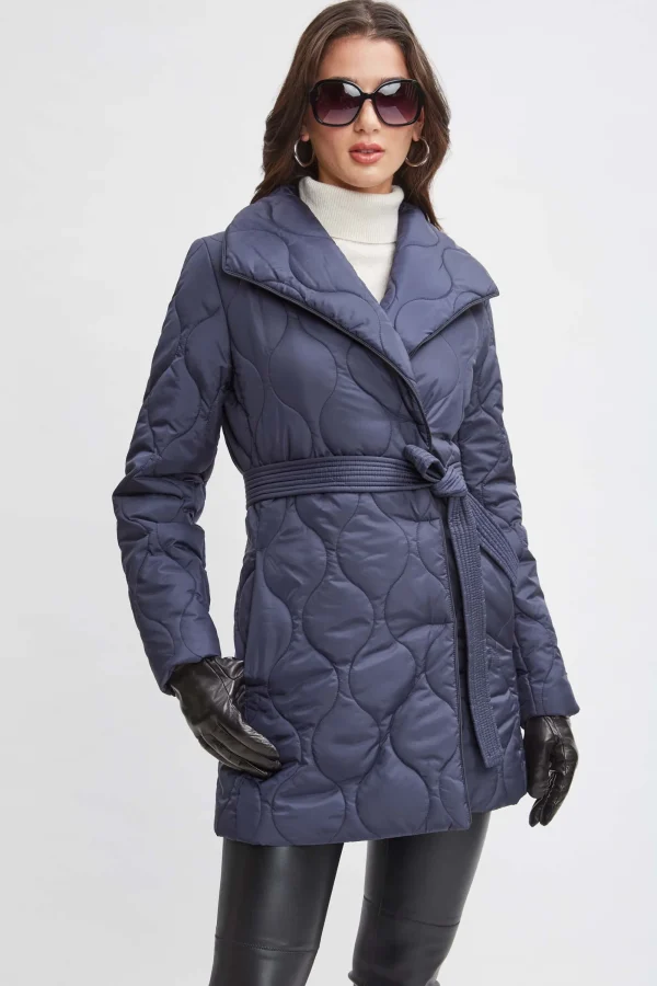 Elie Tahari Coats-Tahari Lightweight Quilted Wrap Puffer Coat