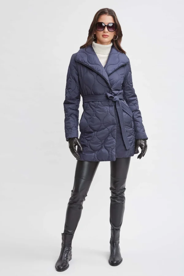 Elie Tahari Coats-Tahari Lightweight Quilted Wrap Puffer Coat