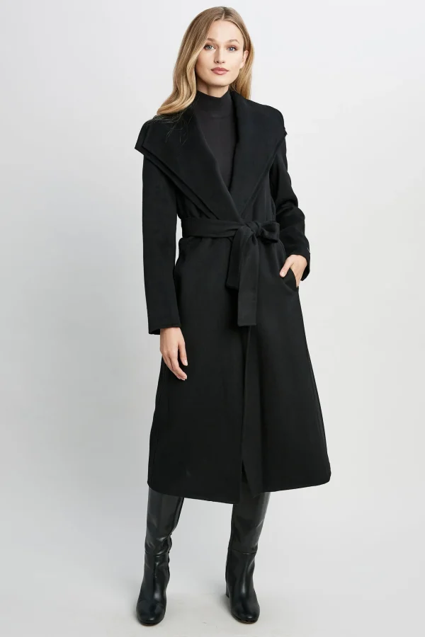 Elie Tahari Coats-Tahari Long Double Face Wool Blend Wrap Coat