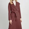 Elie Tahari Coats-Tahari Long Double Face Wool Blend Wrap Coat