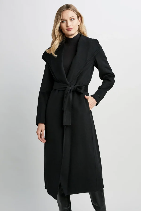 Elie Tahari Coats-Tahari Long Double Face Wool Blend Wrap Coat