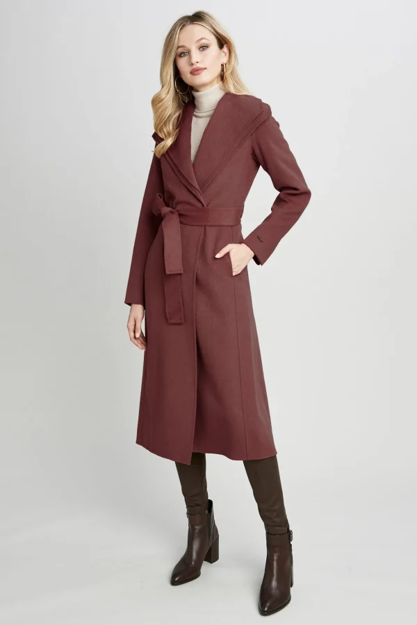 Elie Tahari Coats-Tahari Long Double Face Wool Blend Wrap Coat