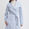 Elie Tahari Coats-Tahari Wool Blend Double Face Wrap Coat