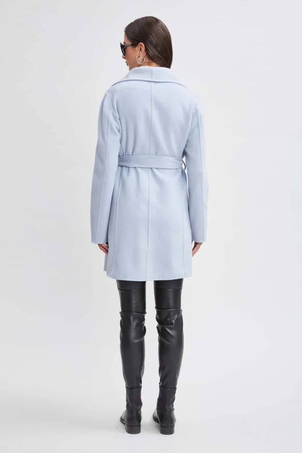 Elie Tahari Coats-Tahari Wool Blend Double Face Wrap Coat