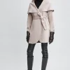 Elie Tahari Coats-Tahari Wool Blend Shawl Collar Wrap Coat