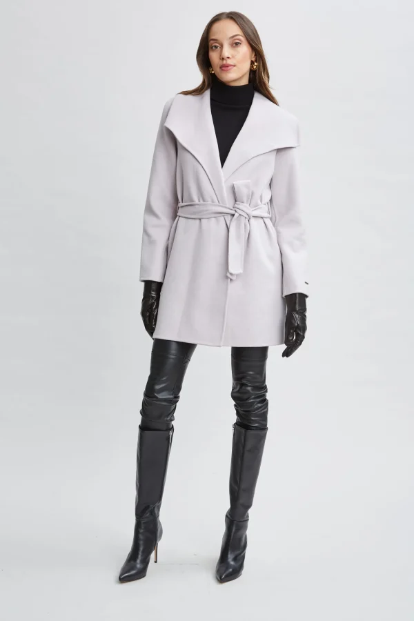 Elie Tahari Coats-Tahari Wool Blend Wrap Coat