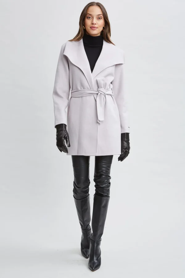 Elie Tahari Coats-Tahari Wool Blend Wrap Coat