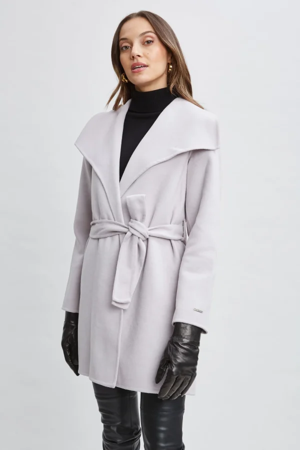 Elie Tahari Coats-Tahari Wool Blend Wrap Coat