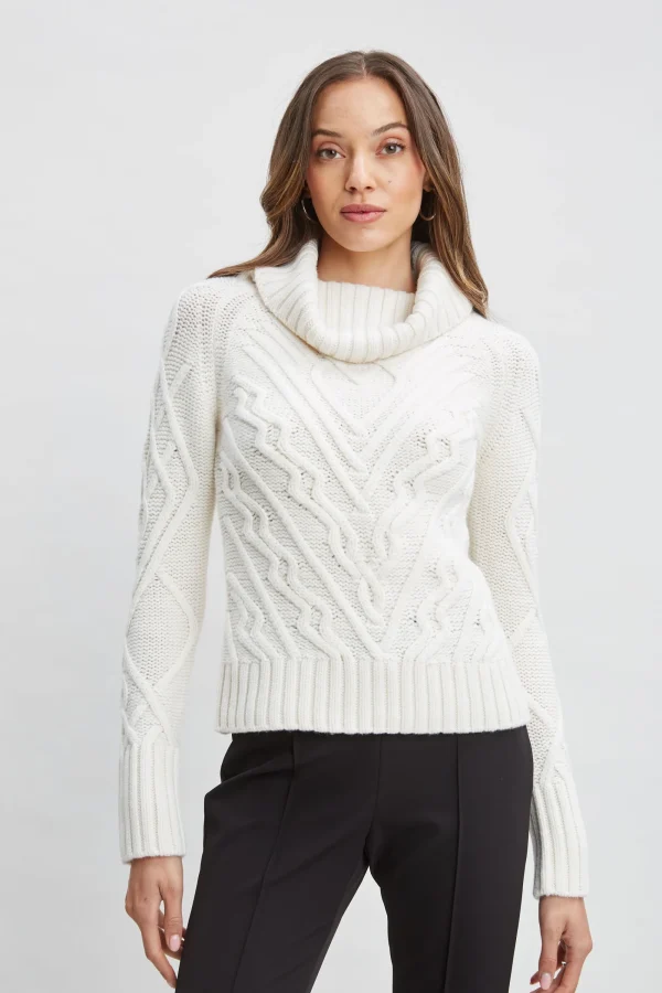 Elie Tahari Tops & Sweaters-Texture Turtleneck Wool Sweater