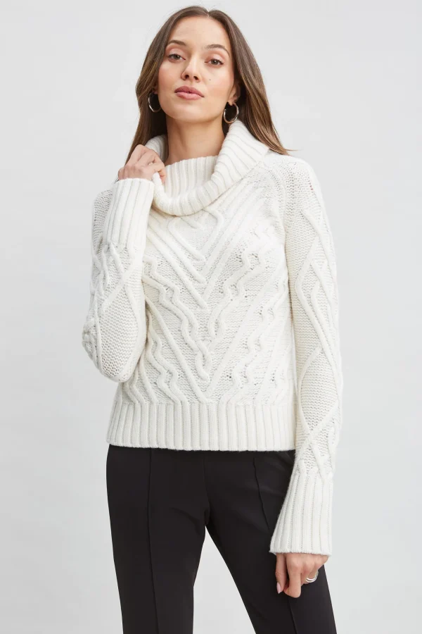 Elie Tahari Tops & Sweaters-Texture Turtleneck Wool Sweater