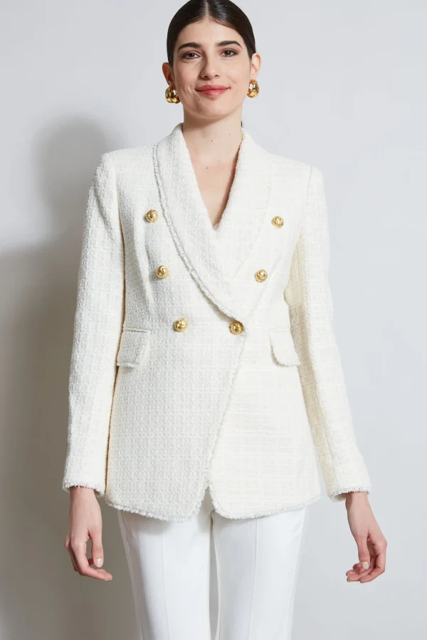 Elie Tahari Jackets & Blazers-Tweed Double Breasted Blazer