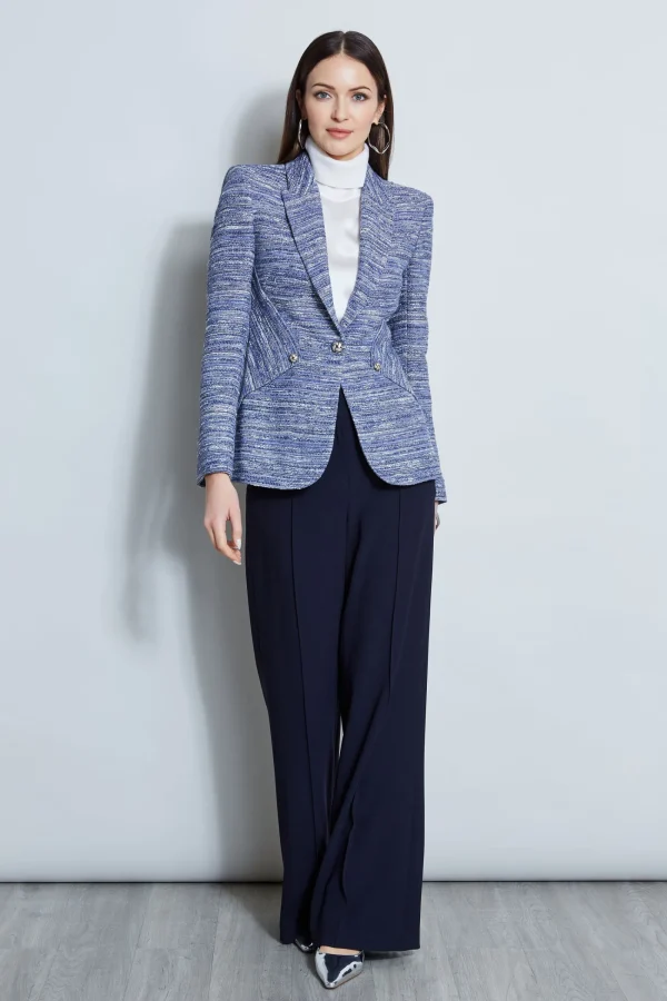 Elie Tahari Jackets & Blazers-Tweed Panel Single Button Blazer