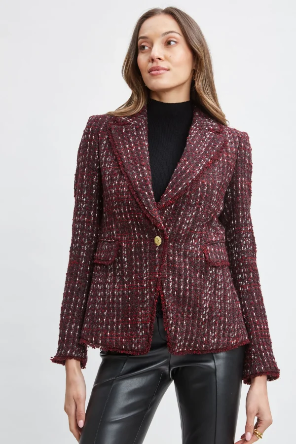 Elie Tahari Jackets & Blazers | Suiting-Tweed Single Button Blazer